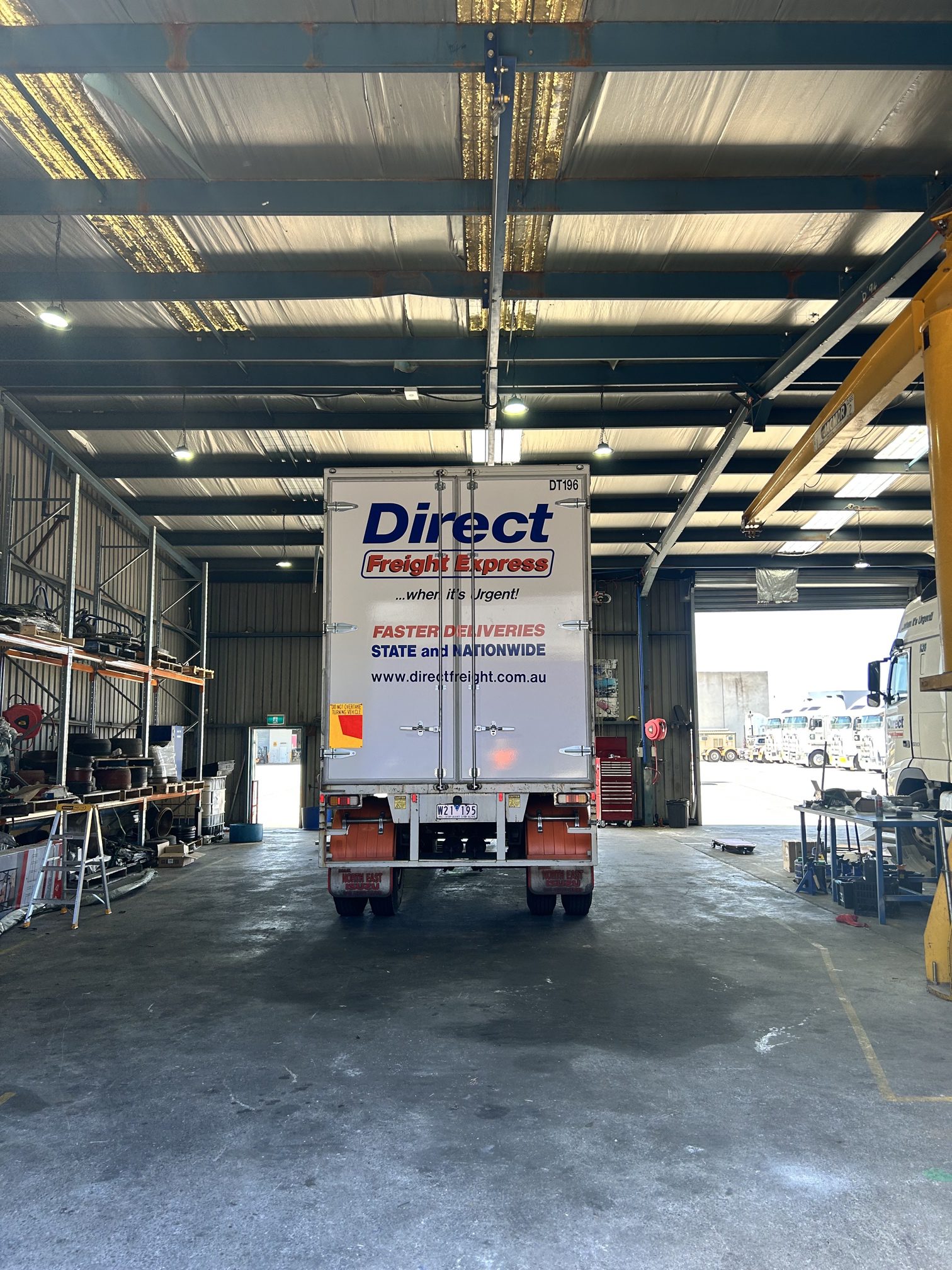newly painted rear door for a truck